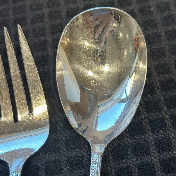 Wm Rogers IS Precious Mirror Silverplate 3 Pc Serving Set Fork Spoon Pie Server - Picture 5 of 15